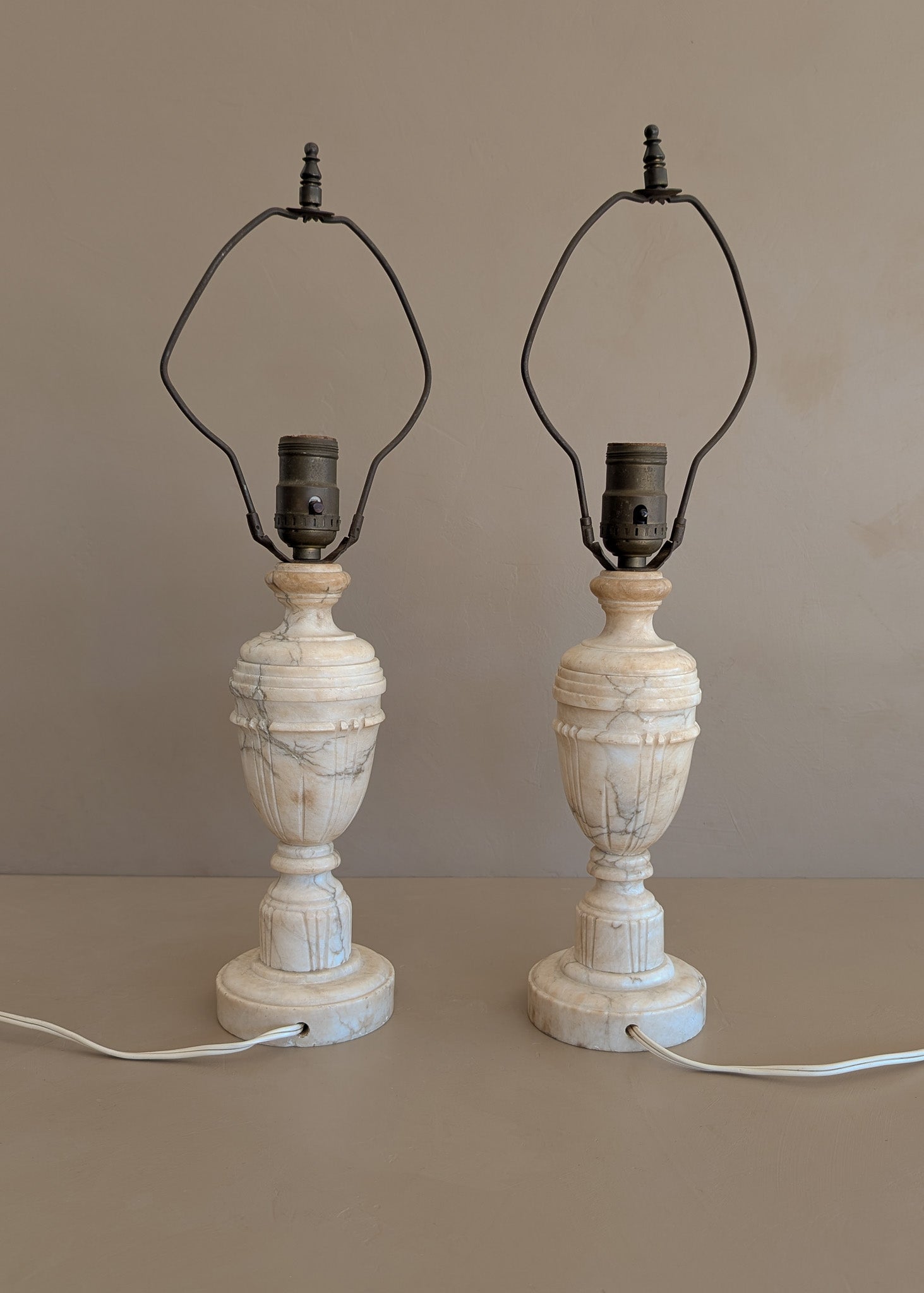 Pair of Vintage Italian Alabaster Lamps