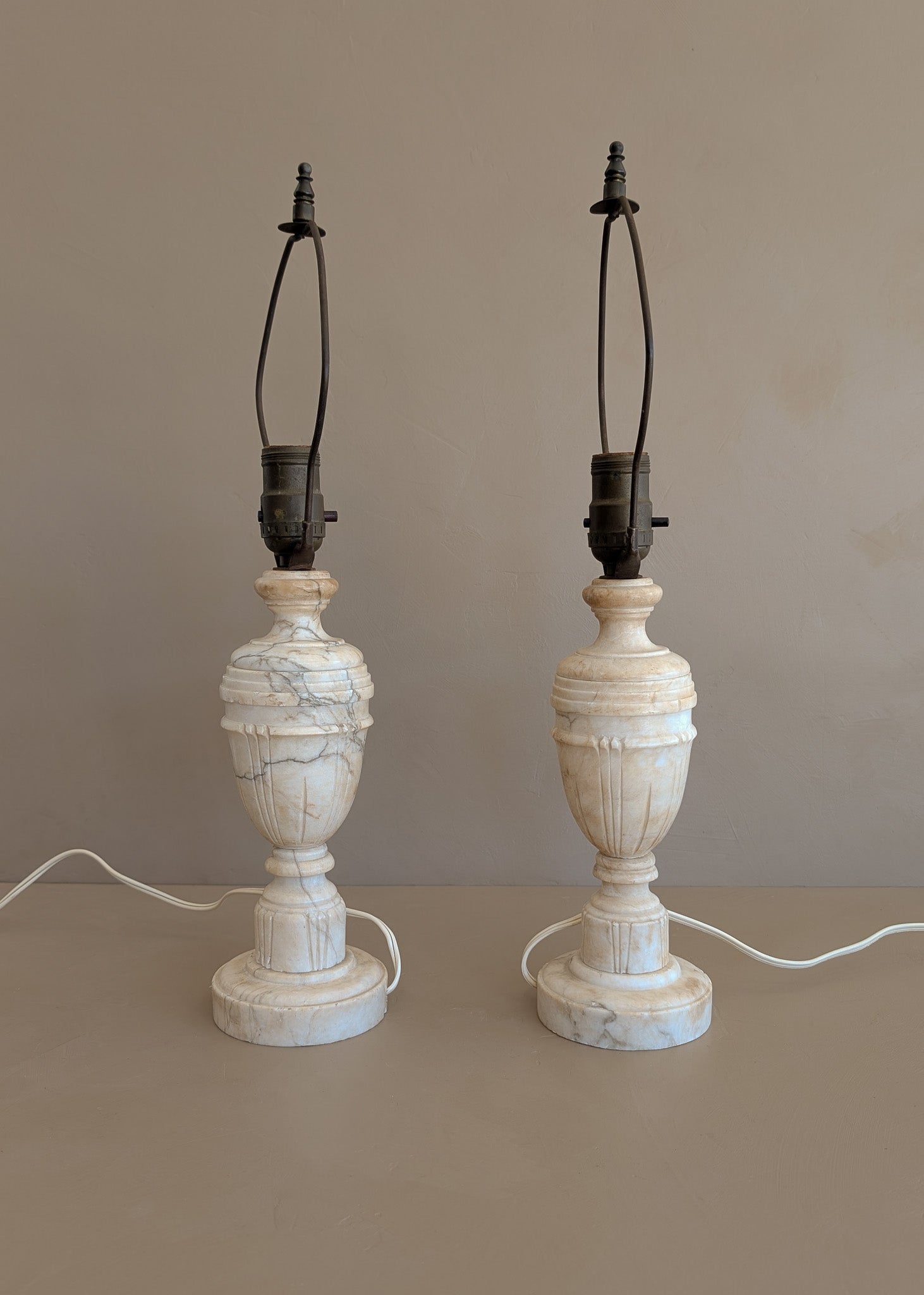 Pair of Vintage Italian Alabaster Lamps