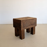 Rough Sawn Primitive Handcrafted Chunky Rustic Wooden Side Table/Bench