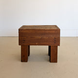 Rough Sawn Primitive Handcrafted Chunky Rustic Wooden Side Table/Bench