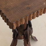 Early 1900s American Tramp Art Palm Frond Side Table