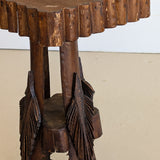 Early 1900s American Tramp Art Palm Frond Side Table