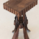 Early 1900s American Tramp Art Palm Frond Side Table