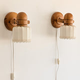 Pair of Vintage Swedish Markslöjd Articulating Pine Wall Sconces with Original Shades