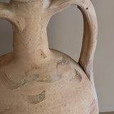 Vintage Amphora-Style Turkish Olive Oil Jug with Wavy Freeform Etchings #4 - 17-1/2" Height