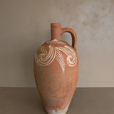 Vintage Turkish Olive Oil Jug with Freeform Motifs #11 - 17-1/2" Height