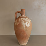 Vintage Turkish Olive Oil Jug with Freeform Motifs #11 - 17-1/2" Height