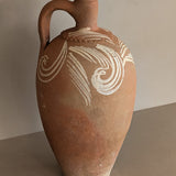 Vintage Turkish Olive Oil Jug with Freeform Motifs #11 - 17-1/2" Height