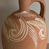 Vintage Turkish Olive Oil Jug with Freeform Motifs #11 - 17-1/2" Height