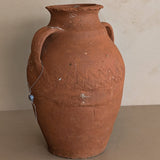 Vintage Amphora-Style Turkish Olive Oil Jug with Metal Tag #20 - 11" Height