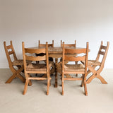 Rare Vintage Swedish Henning Kjærnulf-Style White Oak Butterfly Leaf Table with Wavy Scalloped Detailing and X Base