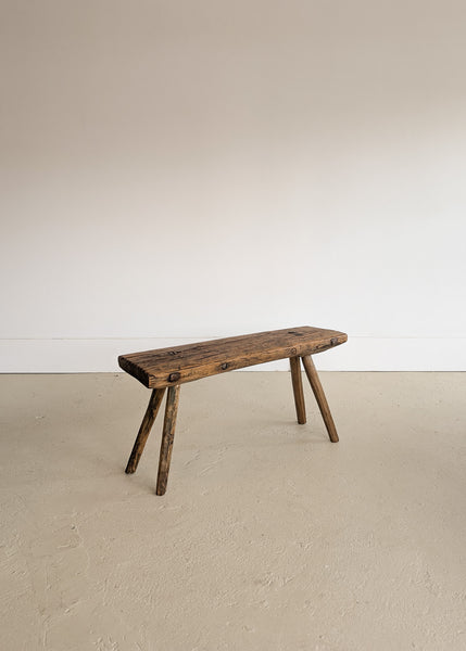 Antique European Primitive Wabi-Sabi Wooden Bench #1 – Levity