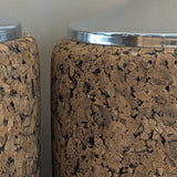 Pair of Vintage Cork and Chrome Table Lamps