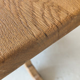 Rare Vintage Swedish Henning Kjærnulf-Style White Oak Butterfly Leaf Table with Wavy Scalloped Detailing and X Base