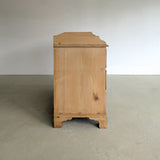 Wide Antique English Pine Chest of Drawers with Trim Top