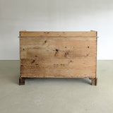 Wide Antique English Pine Chest of Drawers with Trim Top