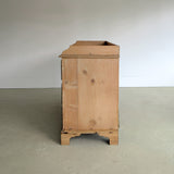 Wide Antique English Pine Chest of Drawers with Trim Top