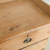 Wide Antique English Pine Chest of Drawers with Trim Top
