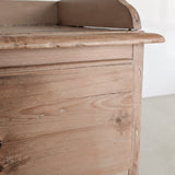 Wide Antique English Pine Chest of Drawers with Trim Top