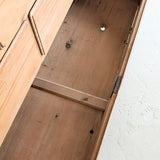 Wide Antique English Pine Chest of Drawers with Trim Top
