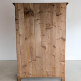 Handsome Antique European Pine Cabinet with Arched Panel Doors, Carved Feet and Skeleton Key