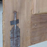 Handsome Antique European Pine Cabinet with Arched Panel Doors, Carved Feet and Skeleton Key