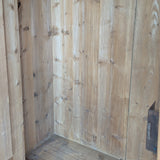 Handsome Antique European Pine Cabinet with Arched Panel Doors, Carved Feet and Skeleton Key