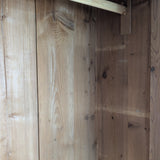Handsome Antique European Pine Cabinet with Arched Panel Doors, Carved Feet and Skeleton Key
