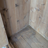 Handsome Antique European Pine Cabinet with Arched Panel Doors, Carved Feet and Skeleton Key