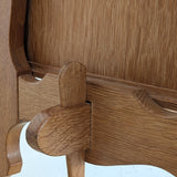 Vintage Danish Brutalist Henning Kjærnulf-Attributed Quartersawn White Oak Desk with Original Skeleton Key, Mortise and Tenon Detail and Lockable Back Cabinet