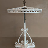 Likely Antique Unique Wicker Lamp with Original Diamond-Shaped Wicker Shade
