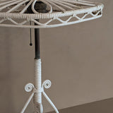 Likely Antique Unique Wicker Lamp with Original Diamond-Shaped Wicker Shade