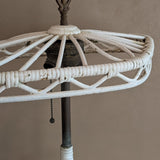 Likely Antique Unique Wicker Lamp with Original Diamond-Shaped Wicker Shade