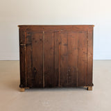 Rare Antique European Dark Wooden Wedding Dresser with Floral Motifs
