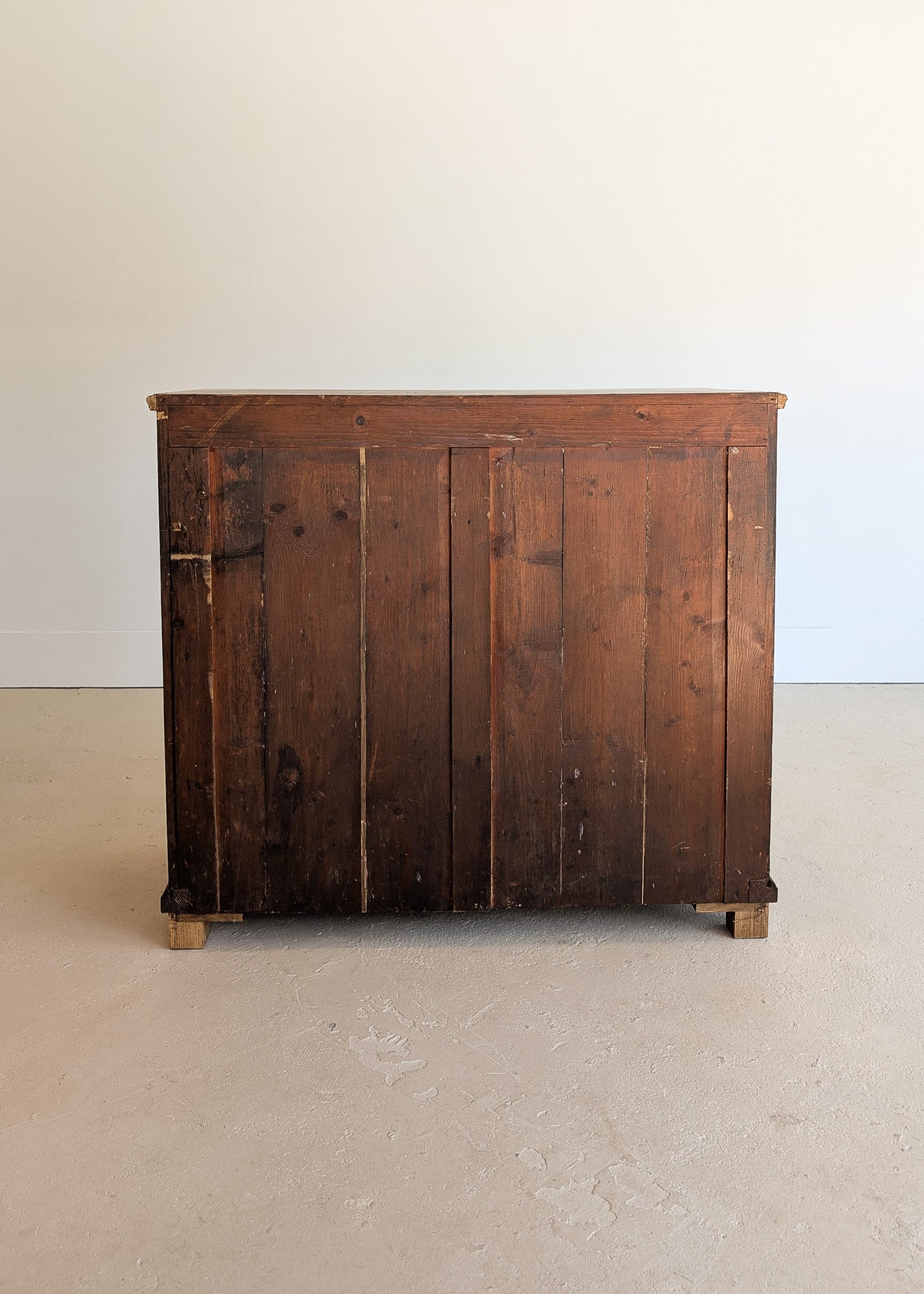 Rare Antique European Dark Wooden Wedding Dresser with Floral Motifs