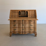 Vintage Midcentury Danish Henning Kjærnulf-Style White Oak Drop Top Slant Front Secretary Desk