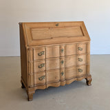 Vintage Midcentury Danish Henning Kjærnulf-Style White Oak Drop Top Slant Front Secretary Desk