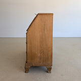 Vintage Midcentury Danish Henning Kjærnulf-Style White Oak Drop Top Slant Front Secretary Desk