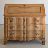 Vintage Midcentury Danish Henning Kjærnulf-Style White Oak Drop Top Slant Front Secretary Desk