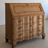Vintage Midcentury Danish Henning Kjærnulf-Style White Oak Drop Top Slant Front Secretary Desk