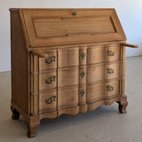 Vintage Midcentury Danish Henning Kjærnulf-Style White Oak Drop Top Slant Front Secretary Desk