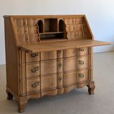Vintage Midcentury Danish Henning Kjærnulf-Style White Oak Drop Top Slant Front Secretary Desk