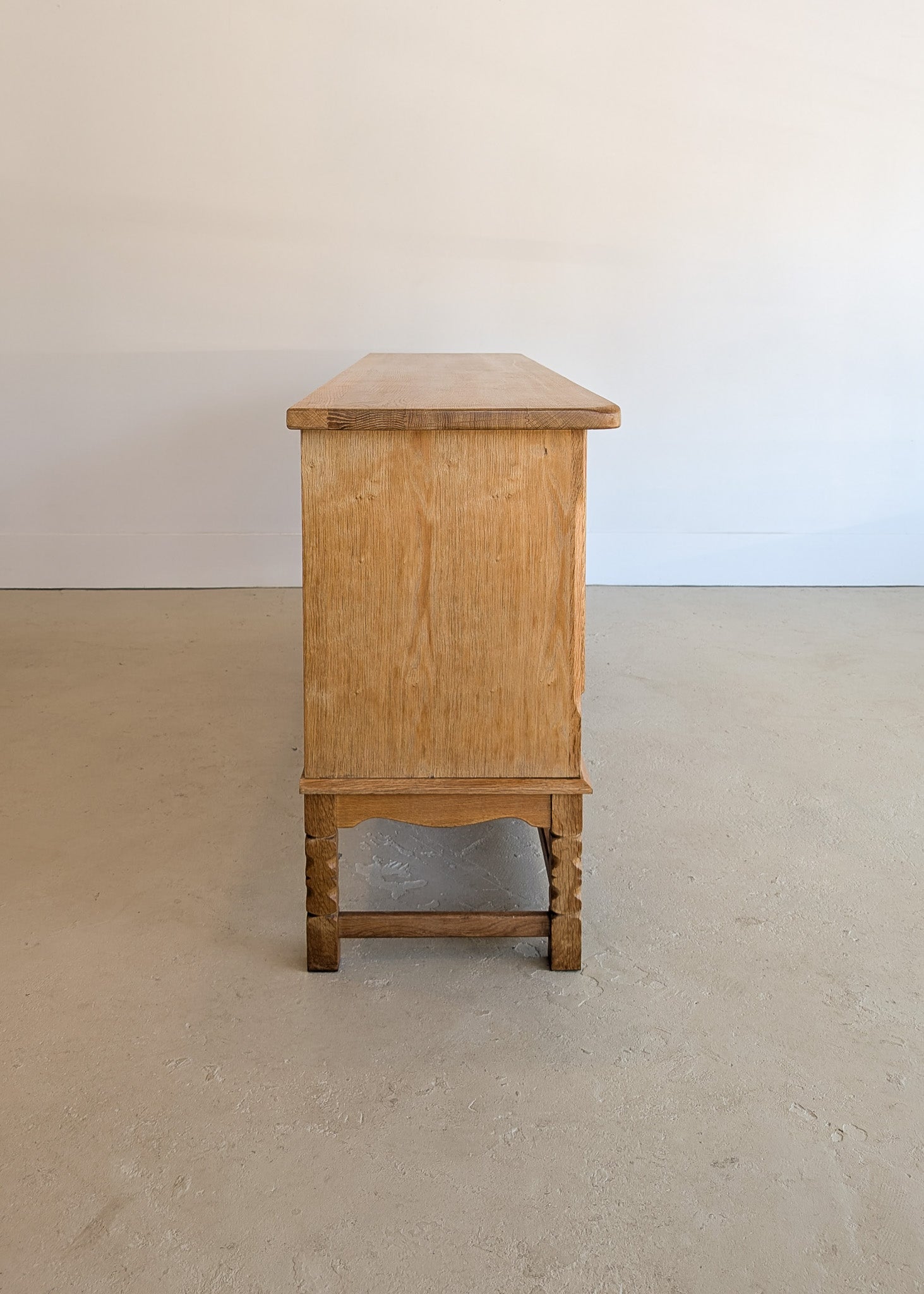 Vintage Midcentury Danish Henning Kjærnulf White Oak Sideboard with Keys
