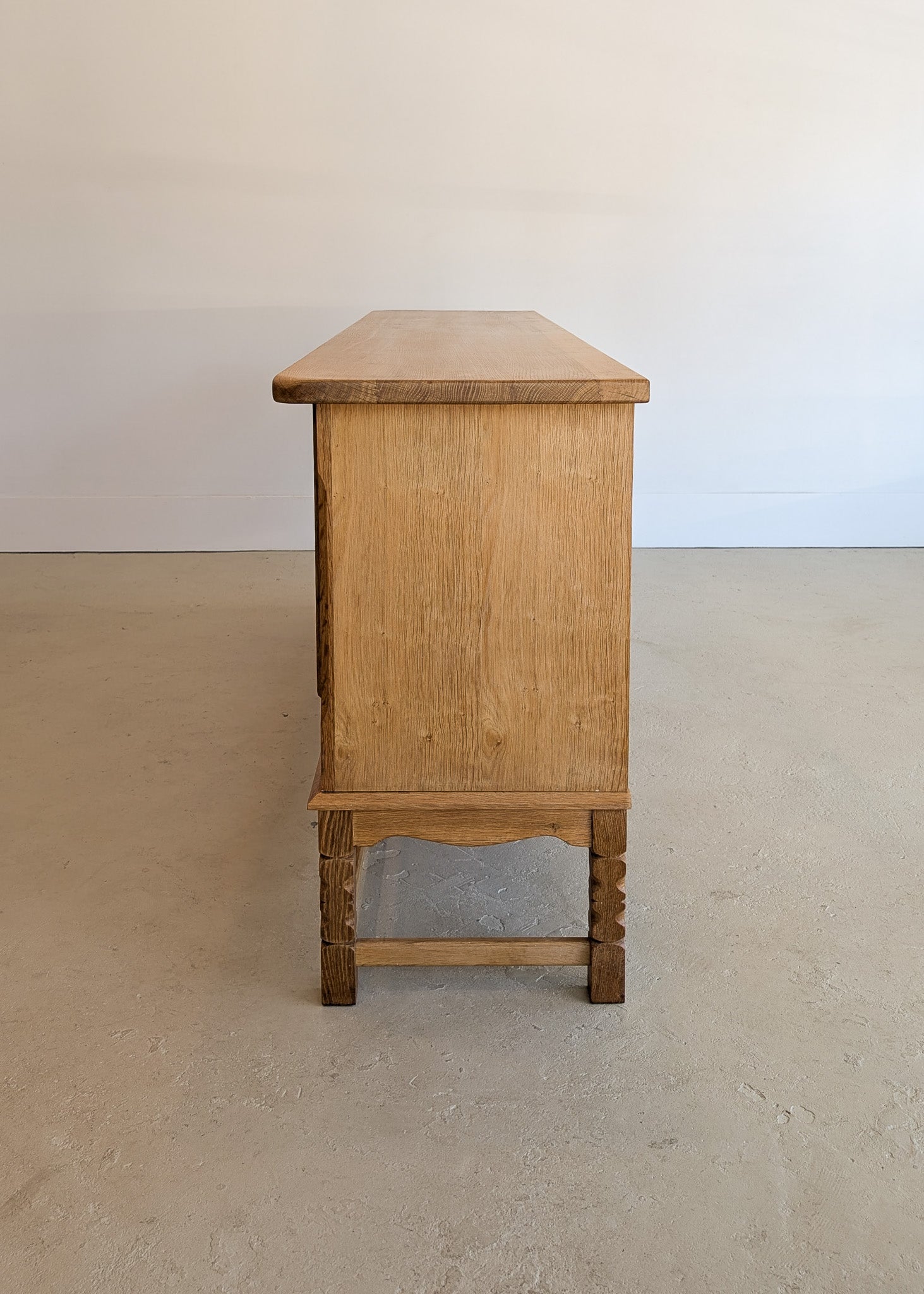 Vintage Midcentury Danish Henning Kjærnulf White Oak Sideboard with Keys