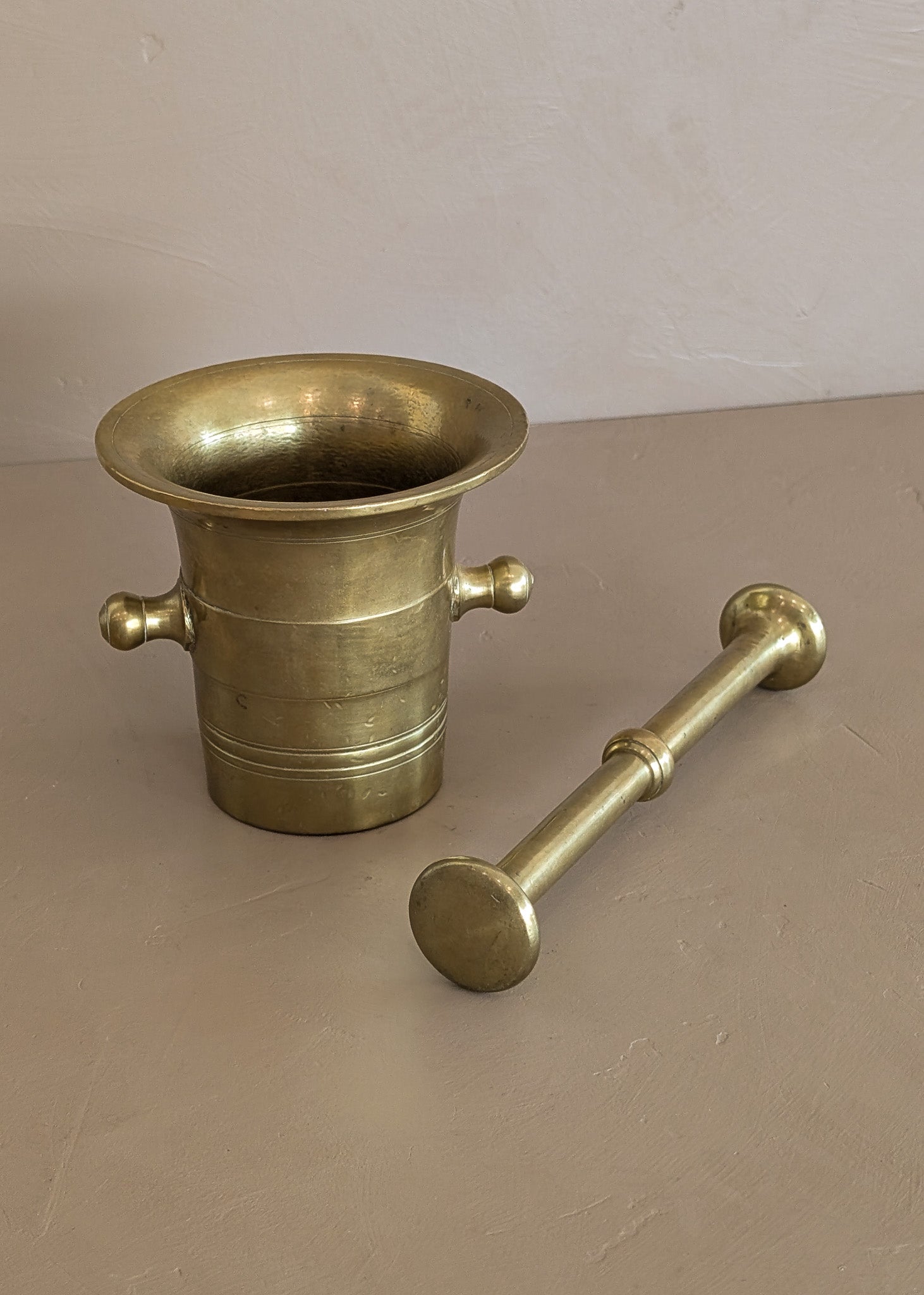 Vintage Brass Pharmacy Mortar and Pestle