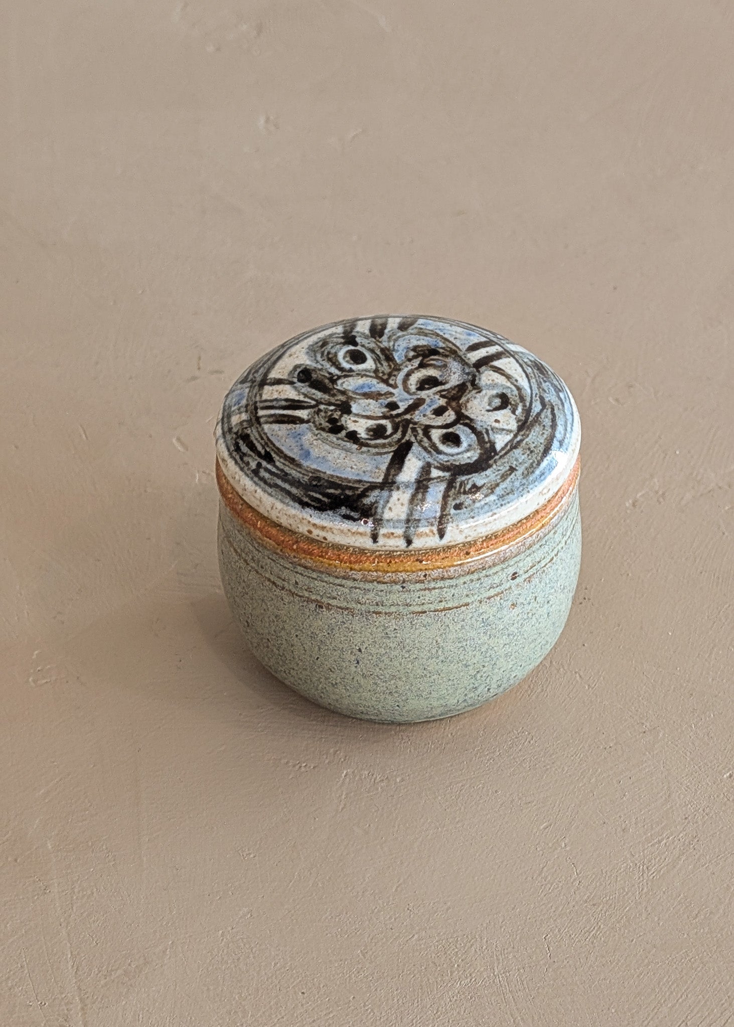 Petite Blue Organic Design Studio Pottery Lidded Trinket Vessel