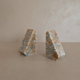 Pair of Vintage Italian Colored Alabaster Bookends
