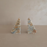 Pair of Vintage Italian Colored Alabaster Bookends