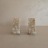 Pair of Vintage Italian Colored Alabaster Bookends