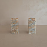 Pair of Vintage Italian Colored Alabaster Bookends